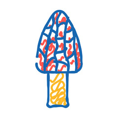 morel mushroom doodle icon sketch vector. morel mushroom sign. isolated symbol illustration