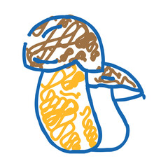 porcini mushroom doodle icon sketch vector. porcini mushroom sign. isolated symbol illustration