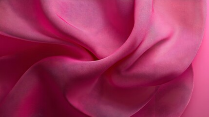 Fototapeta premium Powerful and Detailed Pink Ribbon Motif Representing the Fight Against Breast Cancer with Fabric Weave Dynamic Gesture and Minimalist Geometric Composition in Vivid Saturated Color and Photographic
