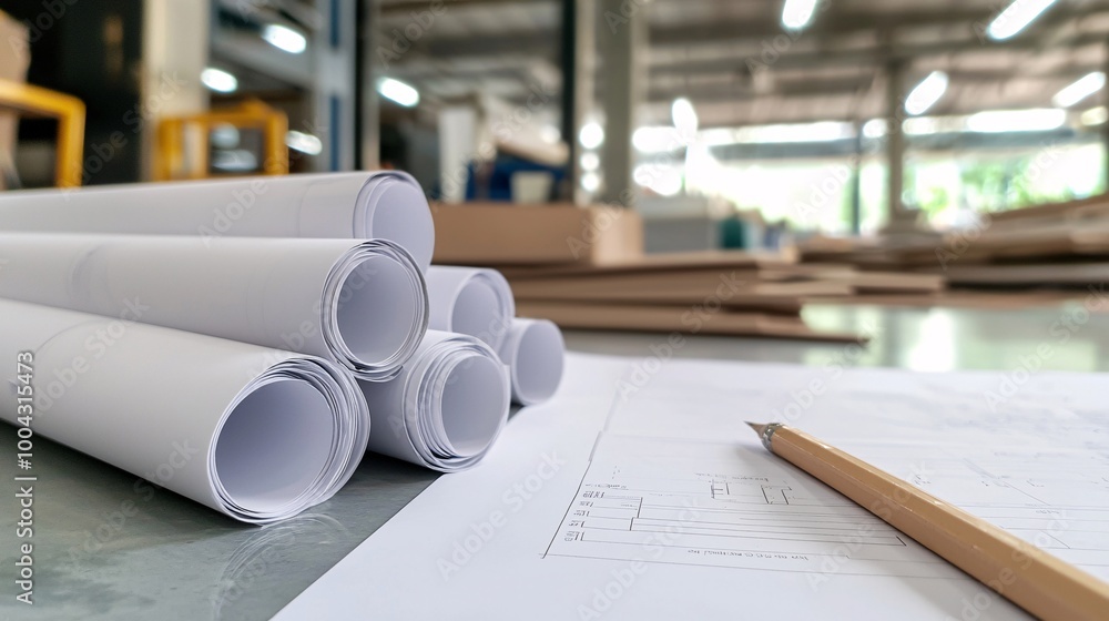 Poster project management and construction execution featuring technical drawings detailed designs and engi