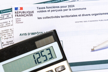 Avis d'impôt taxes foncières, France