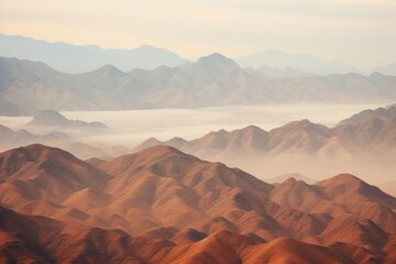 Aerial brown mountains landscape outdoors nature.