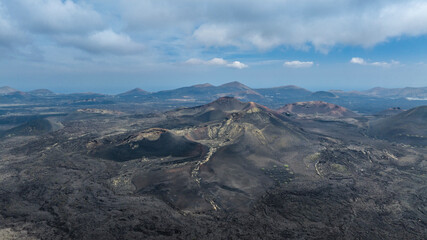 Aerial view of Timanfaya Natioal Park in Lanzarote