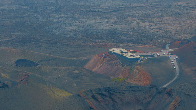 Aerial view of Timanfaya Natioal Park in Lanzarote