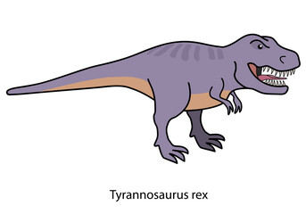 Dessin d’un Tyrannosaure pour illustrer les dinosaures de la préhistoire.