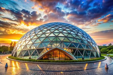 Fototapeta premium Modern dome structure with a sleek logo design, representing innovation and architectural elegance