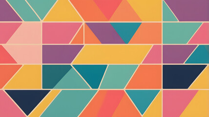 Vibrant Geometric Abstract: A captivating interplay of colors and shapes creates a dynamic, modern abstract artwork. Perfect for adding a touch of energy and style to any project.