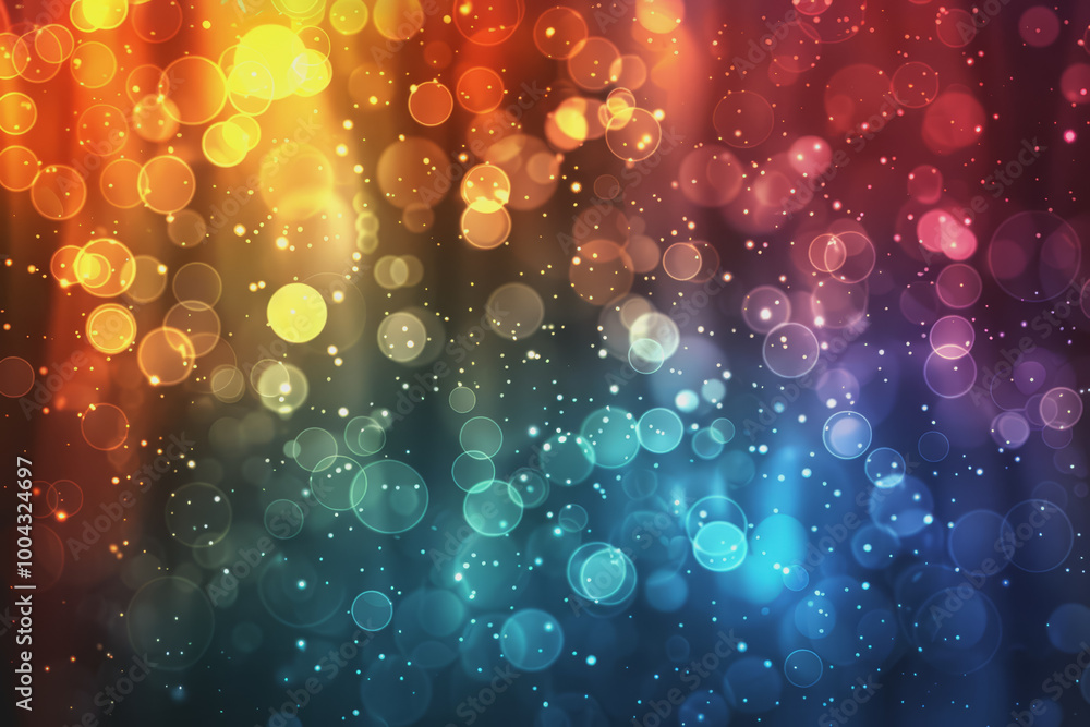 Poster abstract background with shimmering colored light texture.