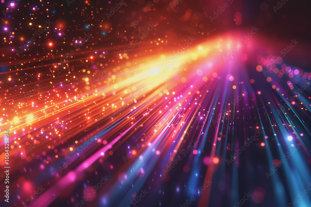 Poster abstract background with shimmering colored light texture.