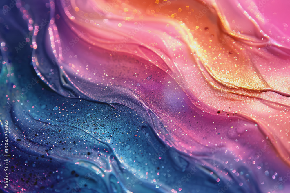 Poster abstract background with shimmering colored light texture.