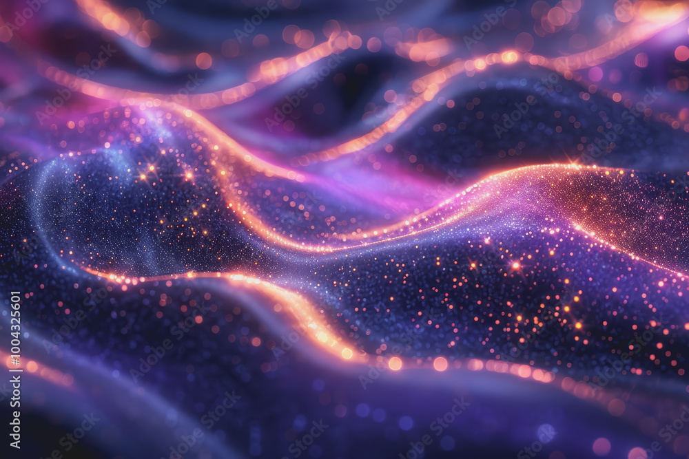 Poster abstract background with shimmering colored light texture.