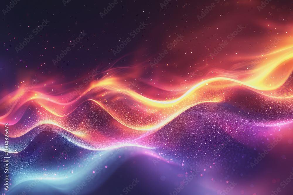 Poster abstract background with shimmering colored light texture.