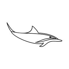 dolphin logo in abstract line style as an icon of freedom and strength