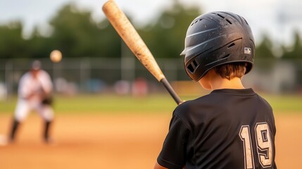 Batter checking his stance before facing the pitcher in a tournament, focused and determined, baseball, tournament, preparation