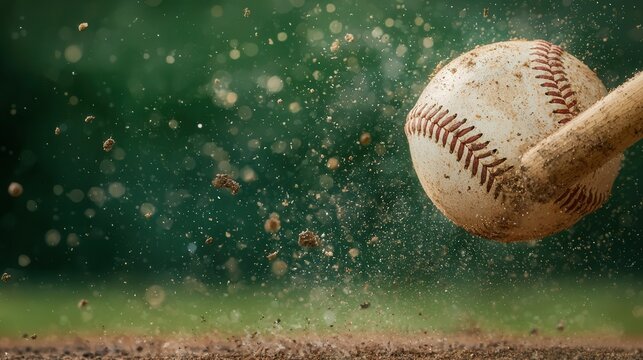 Batter midswing as the baseball soars through the air in a thrilling tournament, baseball, tournament, action
