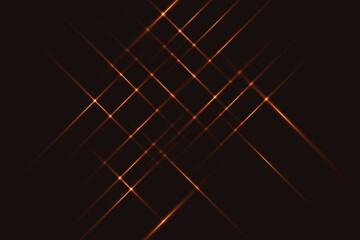 Abstract futuristic glowing neon orange light ray on dark background with lighting effect. Vector illustration