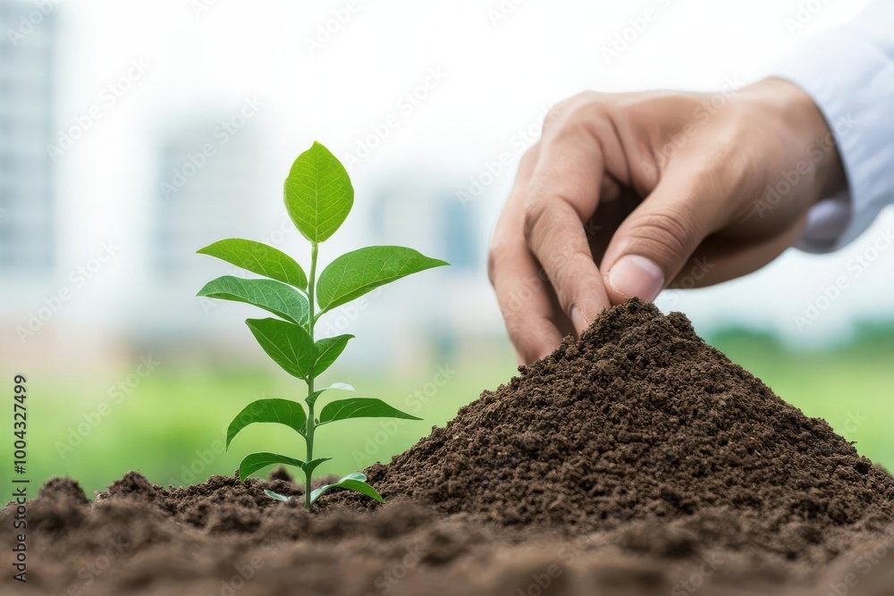 Poster environmental engineer implementing green building practices to reduce energy consumption, environme