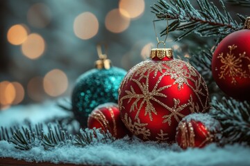 Festive Christmas Ornaments: Create a Cozy Holiday Atmosphere with Sparkling Decor and Winter Wonderland Vibes