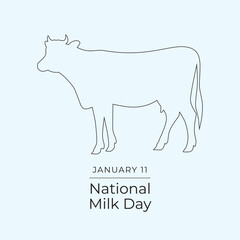 National milk day vector design template good for celebration usage. National milk day design. continuous line drawing. eps 10.