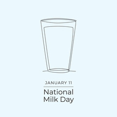 National milk day vector design template good for celebration usage. National milk day design. continuous line drawing. eps 10.