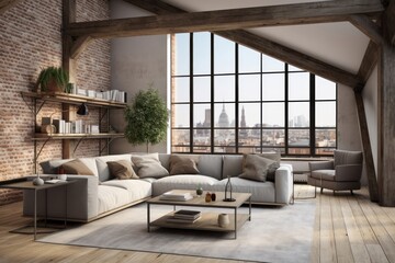 Furniture table room architecture.