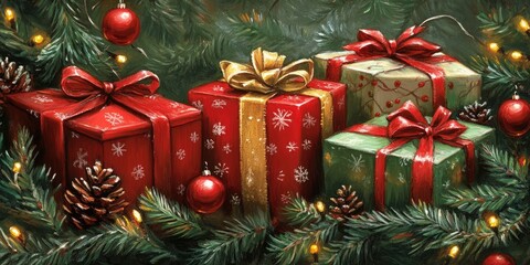 Custom amount Christmas gift cards with festive wrapping provide a personalized holiday gift.