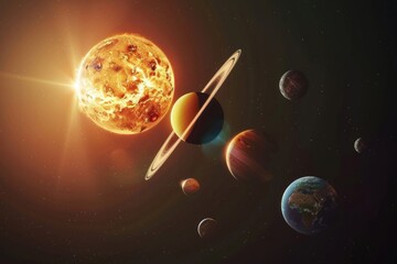 Naklejka premium Solar system planet astronomy universe.