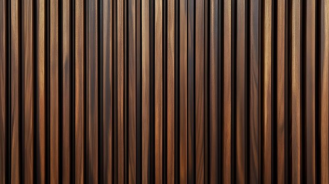 Wall made of wood. Wooden panels made from slats. Texture of vertical timber lines