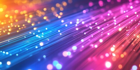 Obraz premium Fiber optic telephony in telecommunication, illustrating crystal-clear voice communication through light pulses and data links.