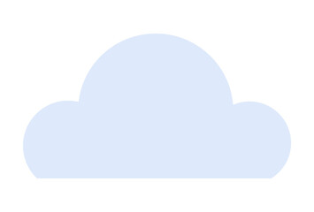Cloud shape in light blue hue Symmetrical design with soft edges Ideal for weather forecast childrens content educational materials graphic design and minimalist art projects. Clean and minimal style
