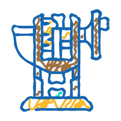 home tablet press doodle icon sketch vector. home tablet press sign. isolated symbol illustration