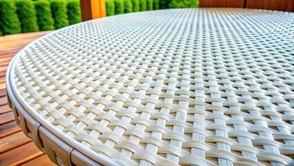 Seamless White Rattan Wooden Table Top Pattern Perfect for Backgrounds and Textures in Design Projects