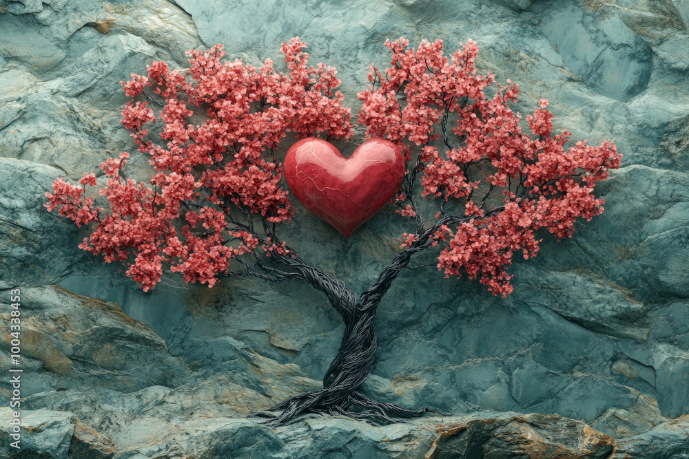 Poster a tree with a heart on it