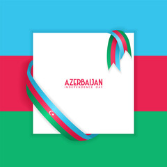 Azerbaijan independence day poster template, Azerbaijan flag ribbon tied with blank sheet