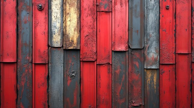 textured red corrugated metal background featuring a robust steel pattern ideal for industrial design projects and constructionthemed visuals