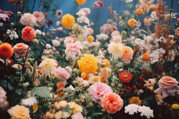 A colorful flower garden outdoors nature plant.