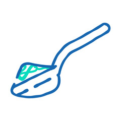 spoon with powder doodle icon sketch vector. spoon with powder sign. isolated symbol illustration