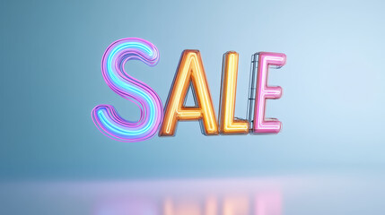 Bright and colorful SALE text in various vibrant hues, creating eye catching display that conveys excitement and urgency. Perfect for promotional materials