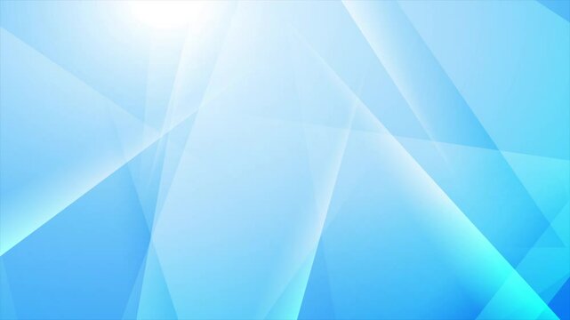 Bright blue smooth glossy low poly stripes abstract geometry background. Seamless looping motion design. Video animation Ultra HD 4K 3840x2160