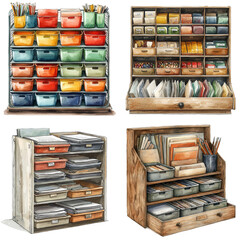 Compact Mail Sorting Rack with Trays for Office Organization