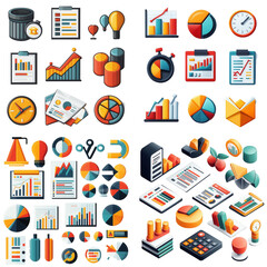Flat Design Business Plan Icons for Creative Projects