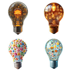 Creative Lightbulb Filled with Business Icons and Concepts