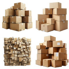 Minimalist Warehouse Concept with Stacked Cardboard Boxes