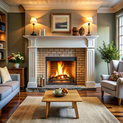 a fireplace in house