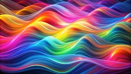 Obraz premium Vibrant Abstract Waves of Translucent Colors Creating Dynamic Visual Rhythm Background