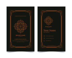 Dark ornament pattern business card design