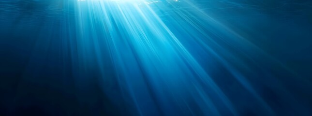 Obraz premium Underwater Light Beams Blue Gradient Background