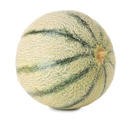 One whole Cantaloupe melon isolated on white