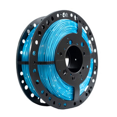 Metal Portable Pre-Terminated TPU Fiber Optic Cable Drum Reel on White Background
