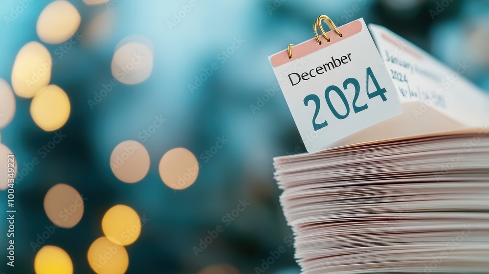 Aufkleber a stack of calendar pages with 